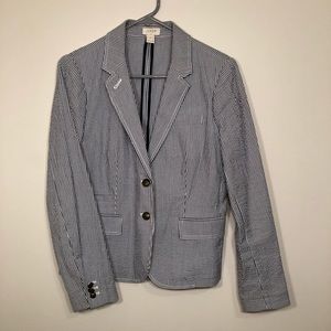 J Crew striped cotton blazer